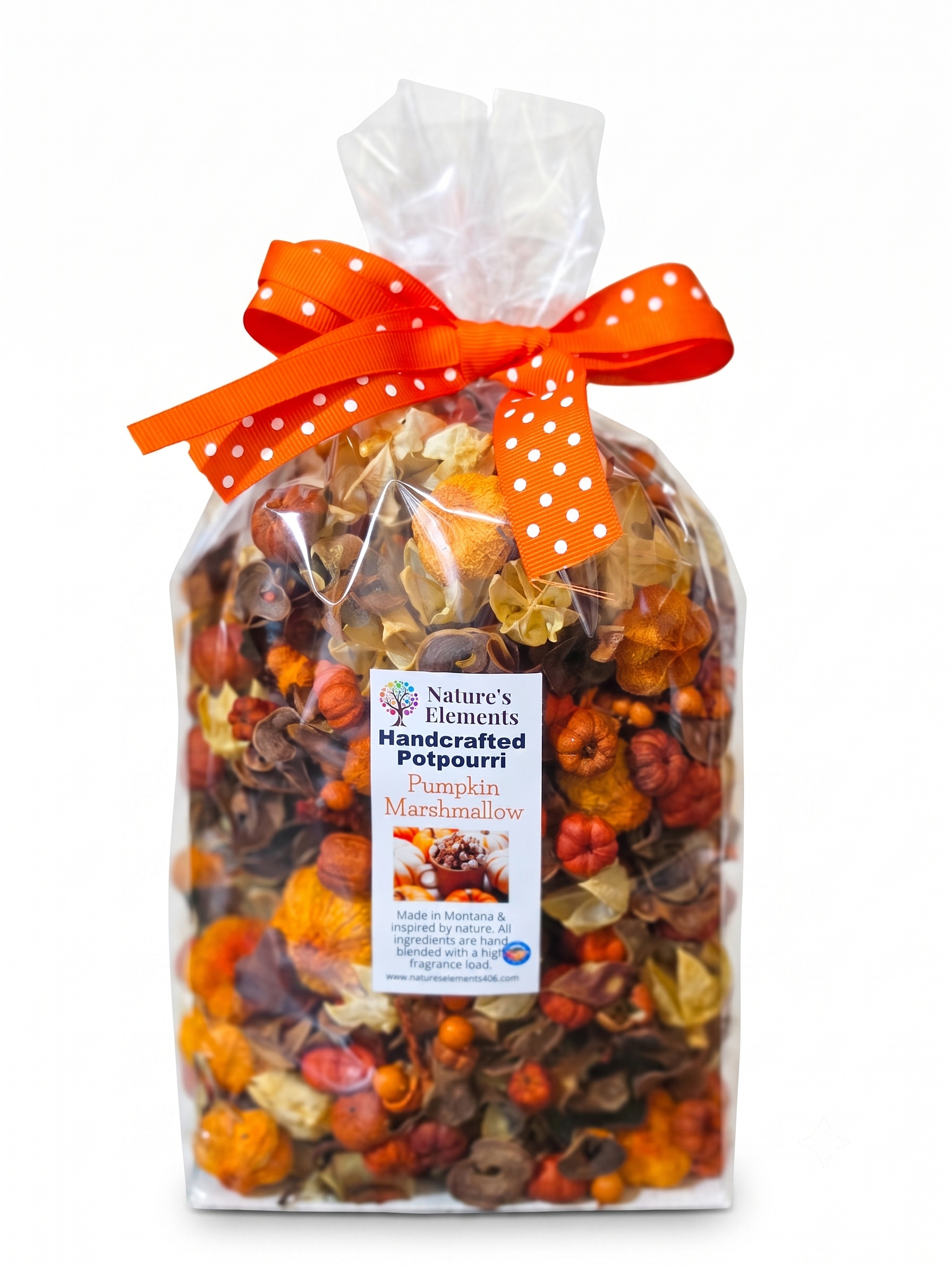Pumpkin Marshmallow Potpourri | Nature's Elements Handcrafted Fall Decor