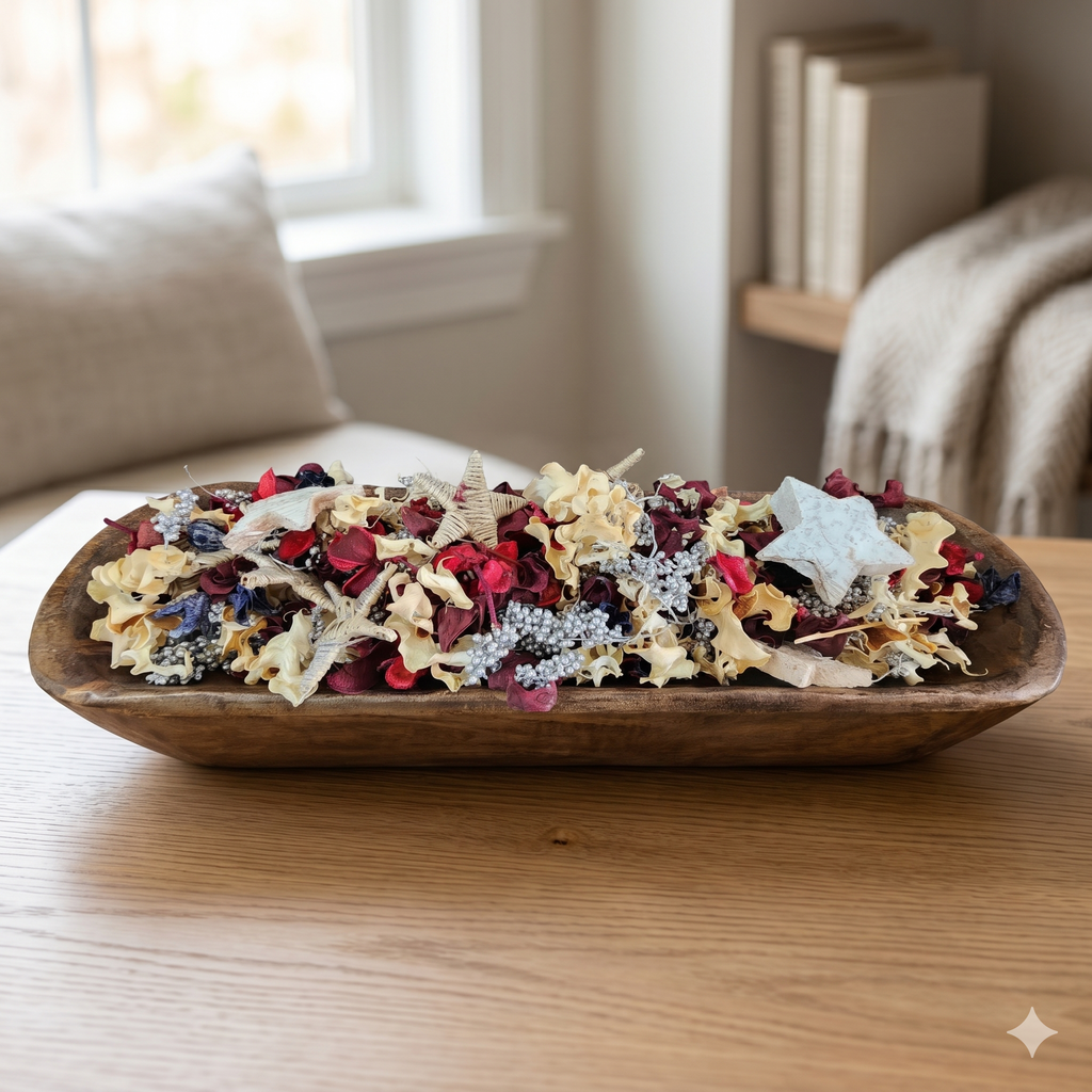 Stars, Stripes & Apple Pie Handcrafted Potpourri – Patriotic Dough Bowl Filler