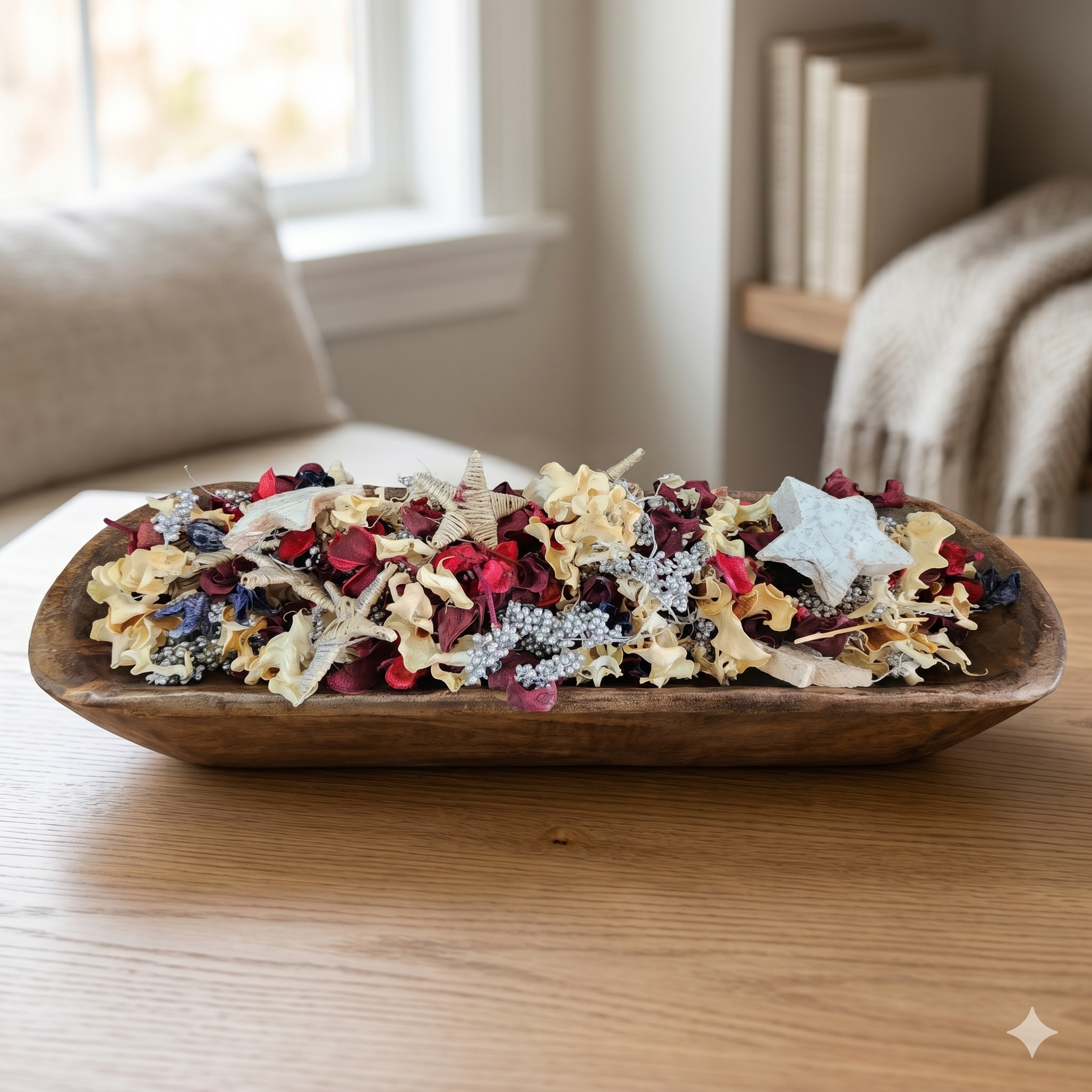 Stars, Stripes & Apple Pie Handcrafted Potpourri – Patriotic Dough Bowl Filler