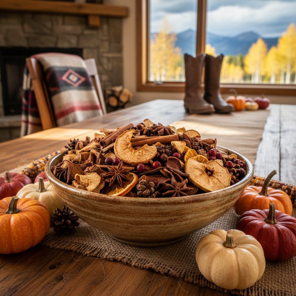 Apple Spice Potpourri on Dining Table