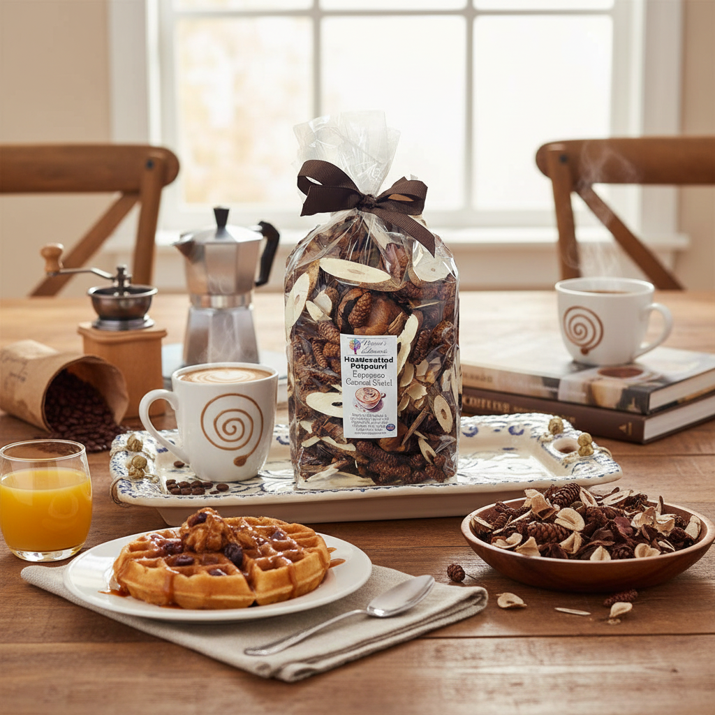 Espresso Caramel Swirl on Dining Table