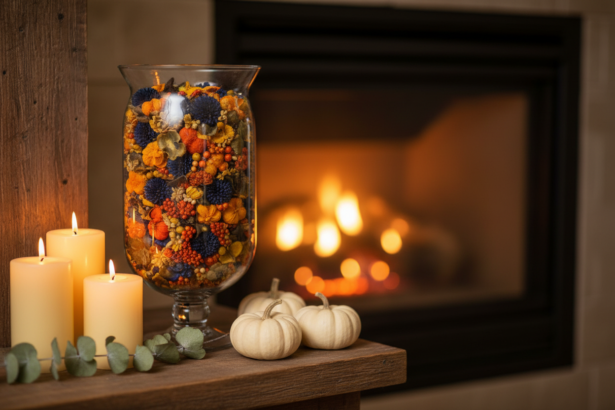 Glass Vase Mantel Lifestyle